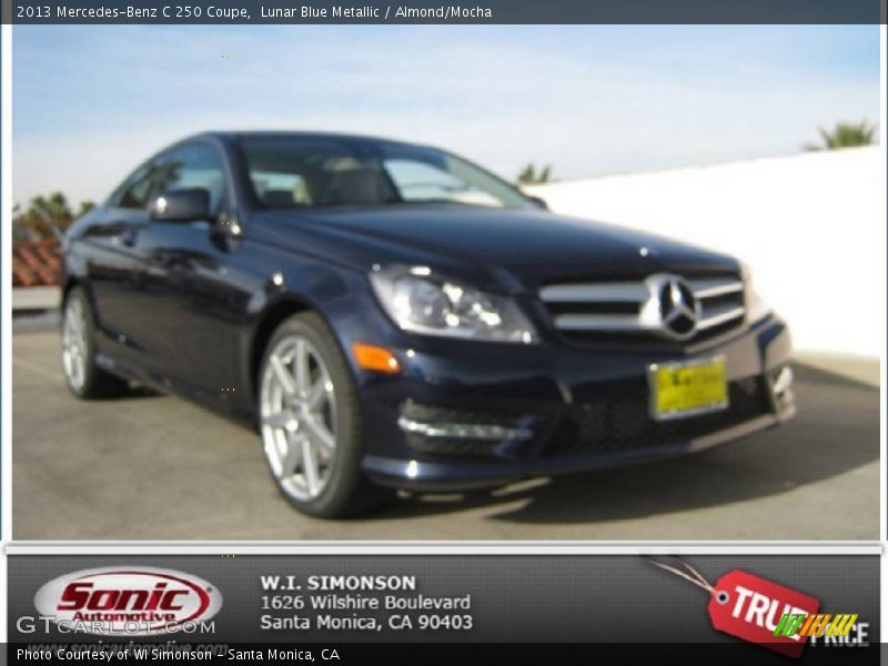 Lunar Blue Metallic / Almond/Mocha 2013 Mercedes-Benz C 250 Coupe