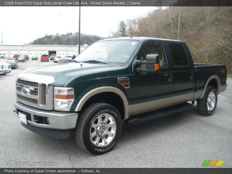 Forest Green Metallic / Camel 2008 Ford F250 Super Duty Lariat Crew Cab 4x4