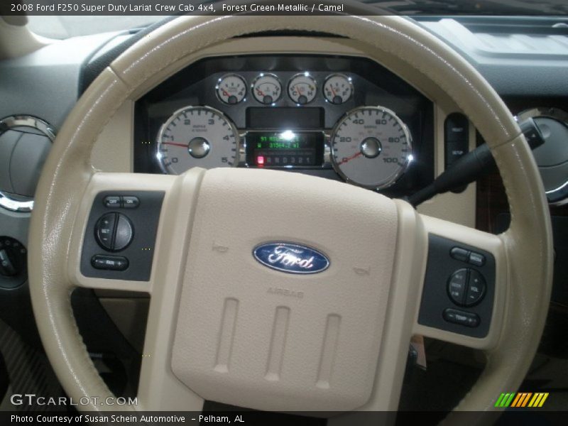 Forest Green Metallic / Camel 2008 Ford F250 Super Duty Lariat Crew Cab 4x4