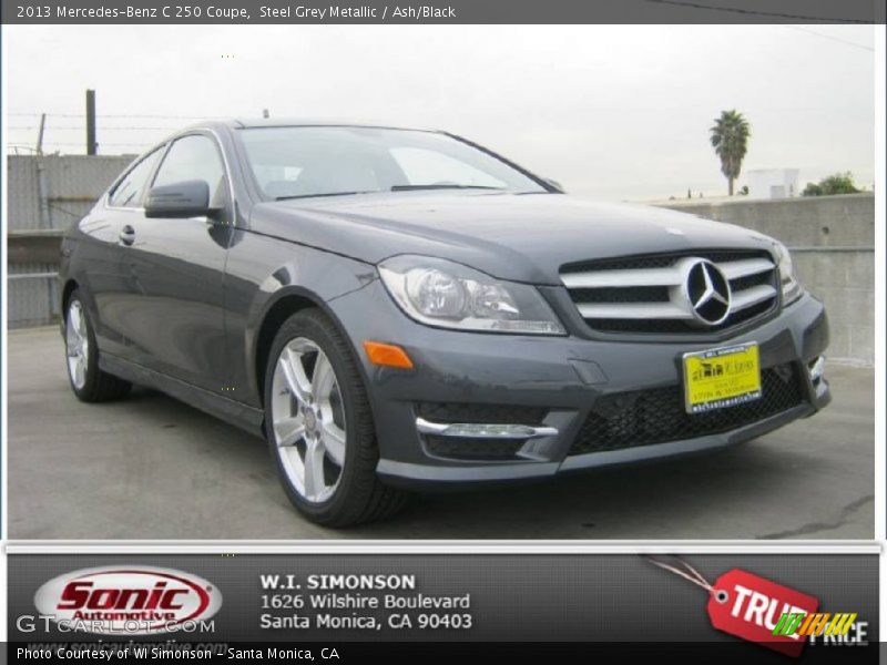 Steel Grey Metallic / Ash/Black 2013 Mercedes-Benz C 250 Coupe