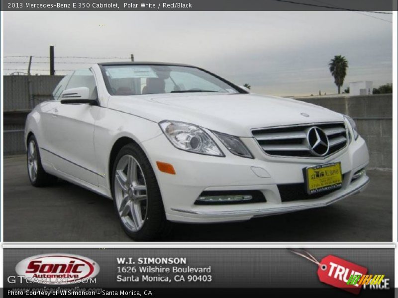 Polar White / Red/Black 2013 Mercedes-Benz E 350 Cabriolet