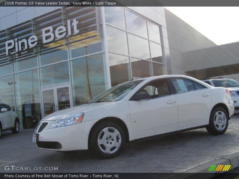 Ivory White / Light Taupe 2008 Pontiac G6 Value Leader Sedan