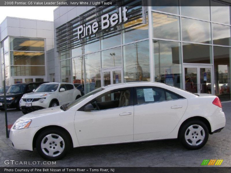 Ivory White / Light Taupe 2008 Pontiac G6 Value Leader Sedan