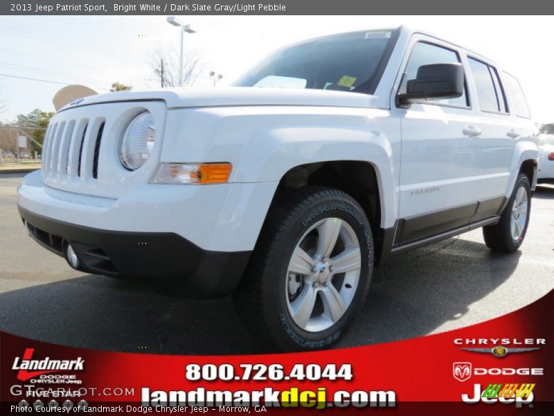 Bright White / Dark Slate Gray/Light Pebble 2013 Jeep Patriot Sport