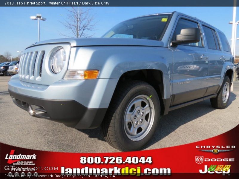 Winter Chill Pearl / Dark Slate Gray 2013 Jeep Patriot Sport