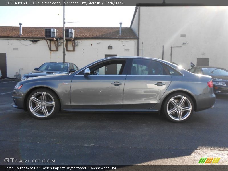Monsoon Gray Metallic / Black/Black 2012 Audi S4 3.0T quattro Sedan