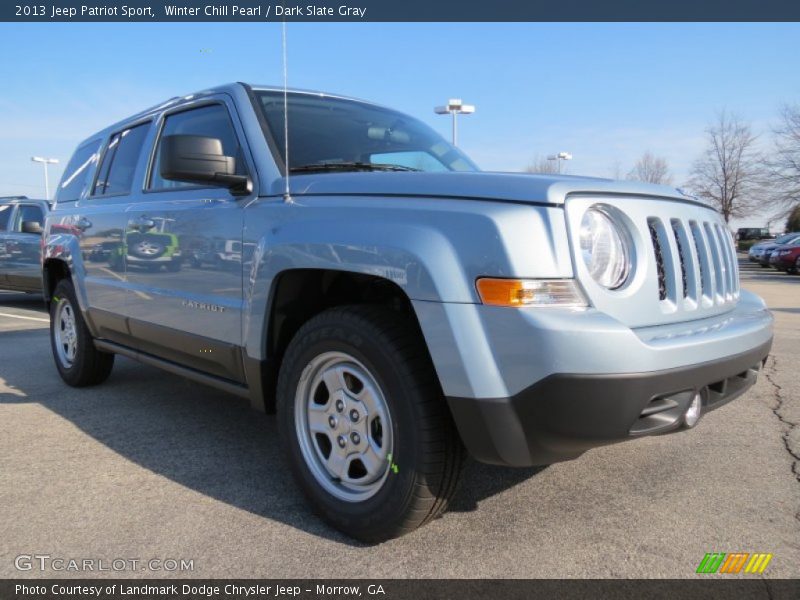 Winter Chill Pearl / Dark Slate Gray 2013 Jeep Patriot Sport