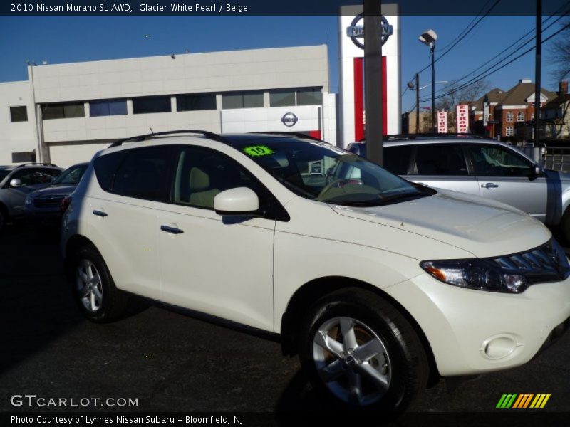 Glacier White Pearl / Beige 2010 Nissan Murano SL AWD