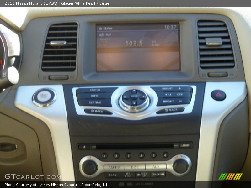 Glacier White Pearl / Beige 2010 Nissan Murano SL AWD