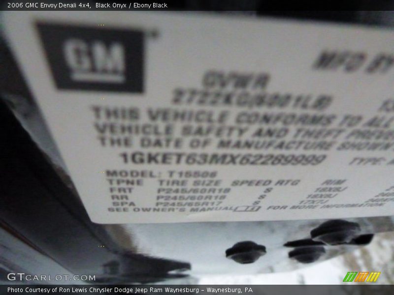 Black Onyx / Ebony Black 2006 GMC Envoy Denali 4x4