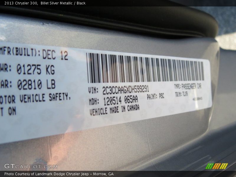 Billet Silver Metallic / Black 2013 Chrysler 300