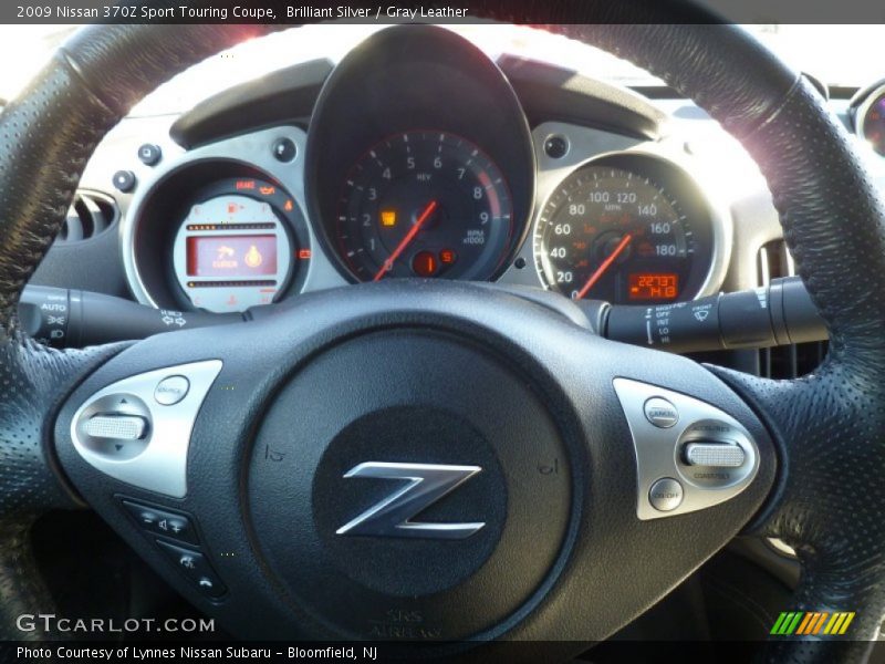 Brilliant Silver / Gray Leather 2009 Nissan 370Z Sport Touring Coupe