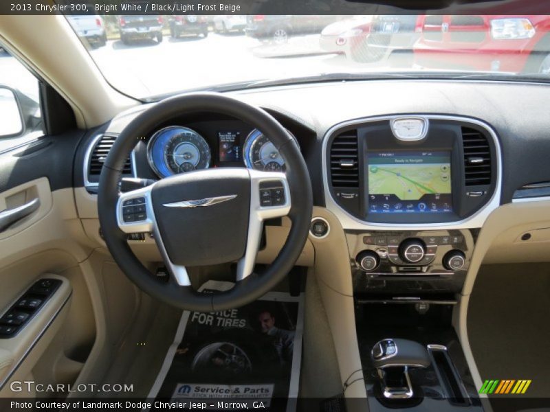 Bright White / Black/Light Frost Beige 2013 Chrysler 300