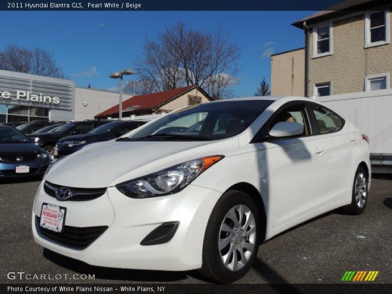 Pearl White / Beige 2011 Hyundai Elantra GLS