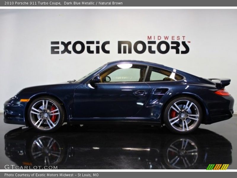 Dark Blue Metallic / Natural Brown 2010 Porsche 911 Turbo Coupe
