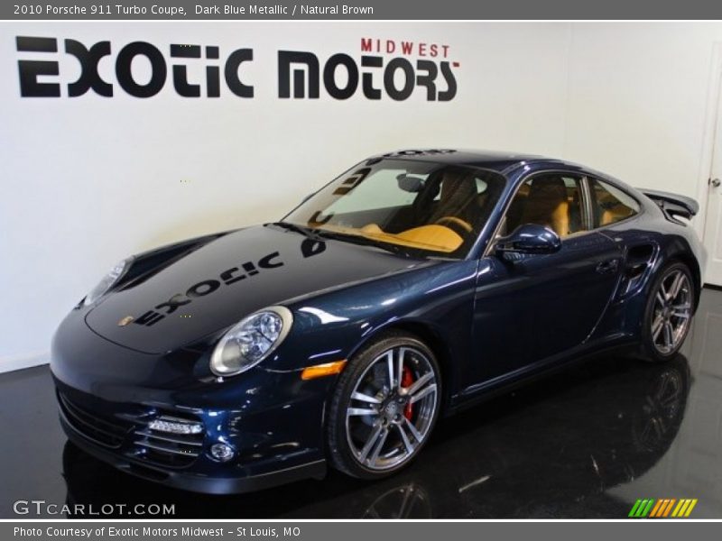 Dark Blue Metallic / Natural Brown 2010 Porsche 911 Turbo Coupe