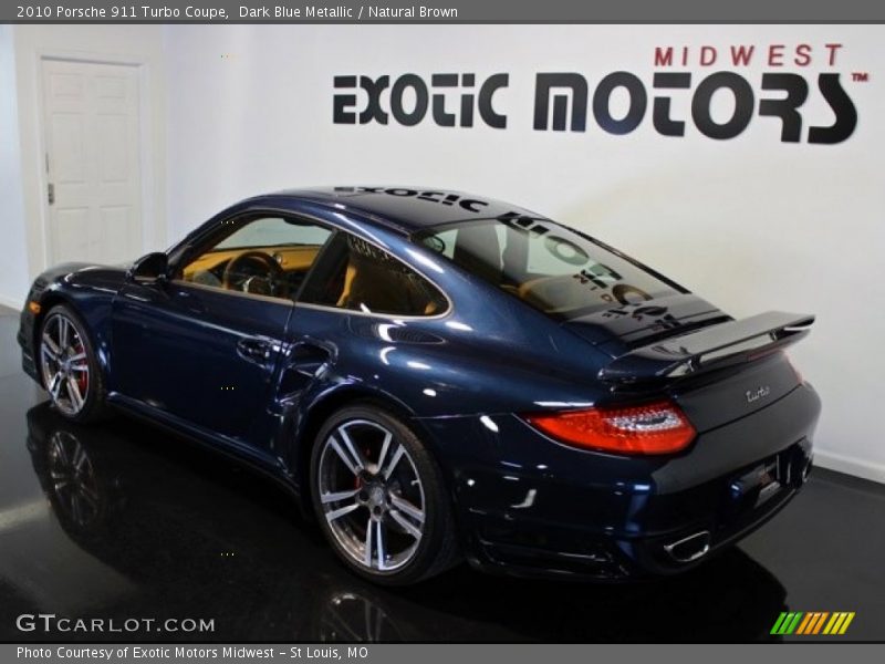 Dark Blue Metallic / Natural Brown 2010 Porsche 911 Turbo Coupe