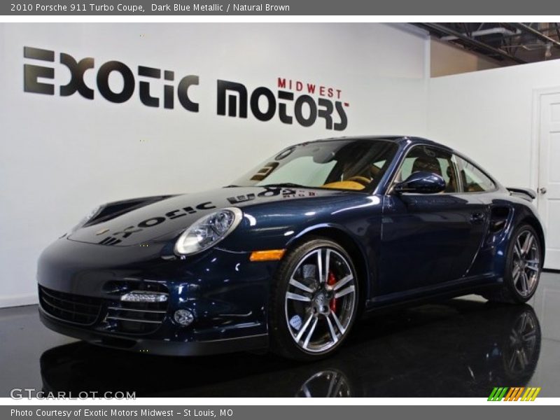 Dark Blue Metallic / Natural Brown 2010 Porsche 911 Turbo Coupe