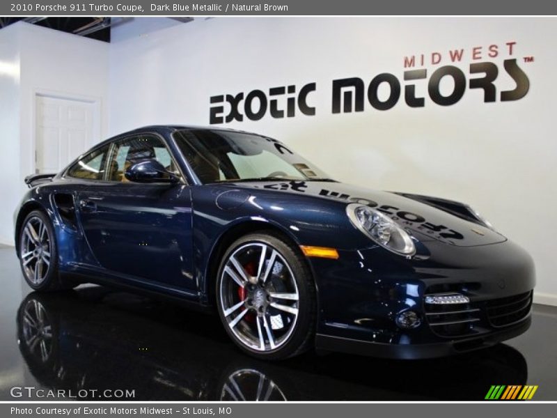 Dark Blue Metallic / Natural Brown 2010 Porsche 911 Turbo Coupe
