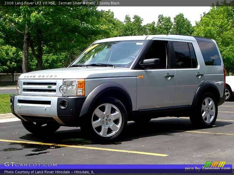 Zermatt Silver Metallic / Ebony Black 2008 Land Rover LR3 V8 HSE