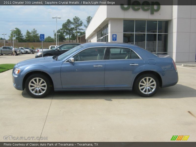 Sapphire Crystal Metallic / Black/Light Frost Beige 2011 Chrysler 300 Limited