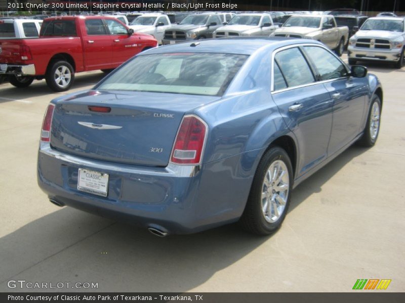 Sapphire Crystal Metallic / Black/Light Frost Beige 2011 Chrysler 300 Limited
