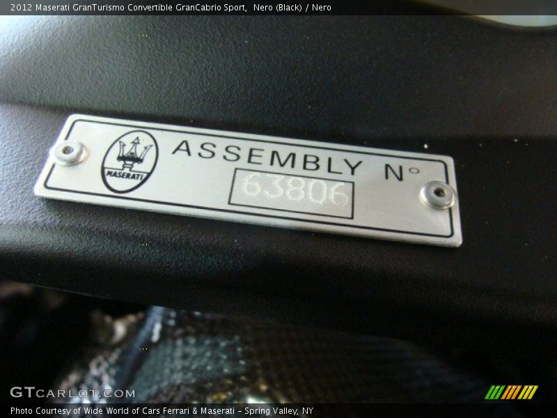 Nero (Black) / Nero 2012 Maserati GranTurismo Convertible GranCabrio Sport