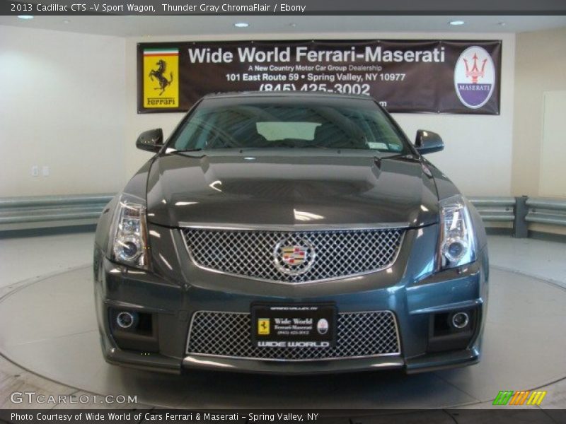 Thunder Gray ChromaFlair / Ebony 2013 Cadillac CTS -V Sport Wagon