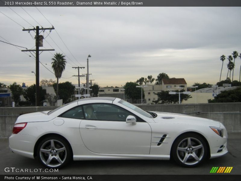 Diamond White Metallic / Beige/Brown 2013 Mercedes-Benz SL 550 Roadster