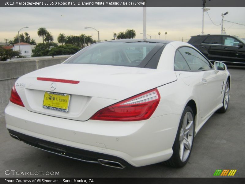 Diamond White Metallic / Beige/Brown 2013 Mercedes-Benz SL 550 Roadster