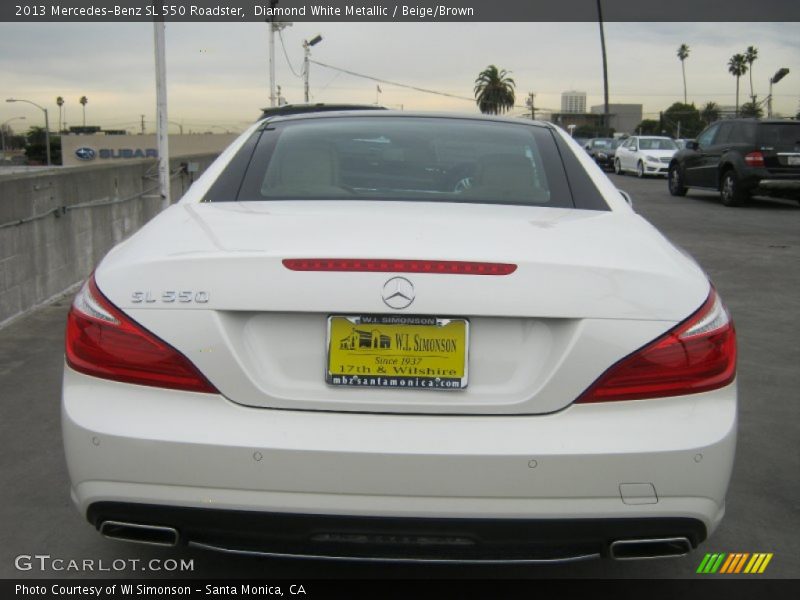 Diamond White Metallic / Beige/Brown 2013 Mercedes-Benz SL 550 Roadster