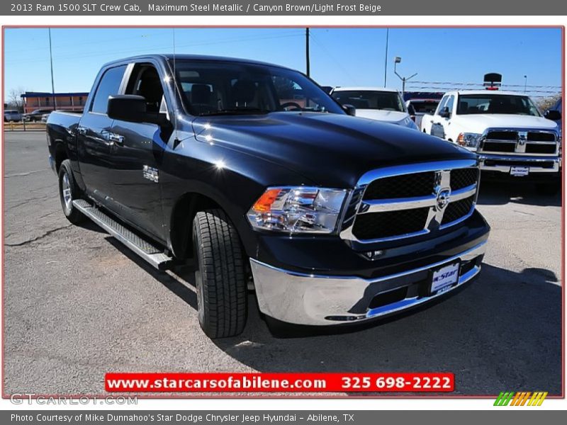 Maximum Steel Metallic / Canyon Brown/Light Frost Beige 2013 Ram 1500 SLT Crew Cab