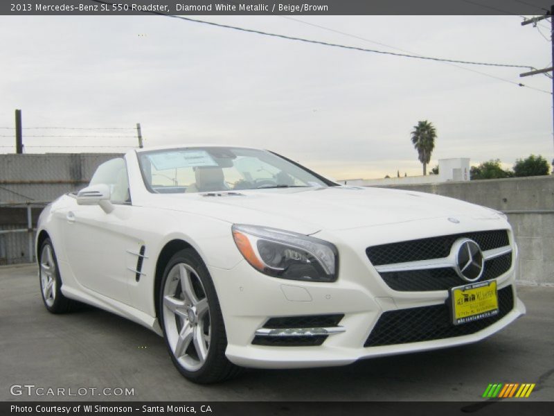 Diamond White Metallic / Beige/Brown 2013 Mercedes-Benz SL 550 Roadster