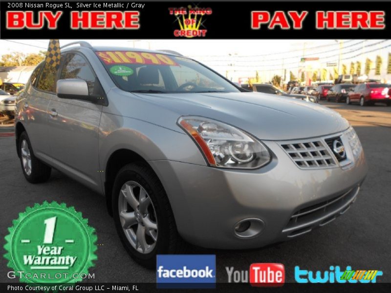 Silver Ice Metallic / Gray 2008 Nissan Rogue SL