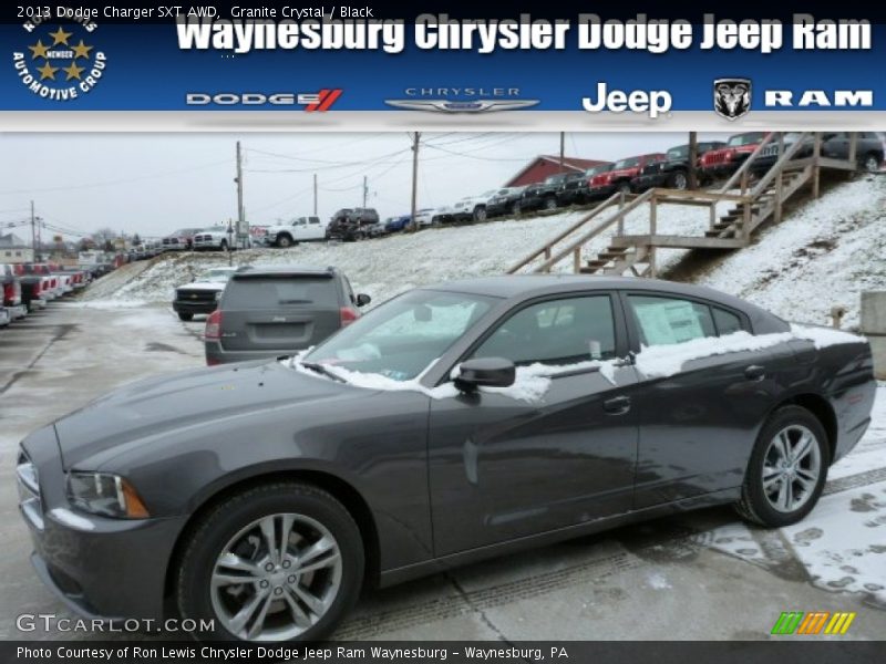 Granite Crystal / Black 2013 Dodge Charger SXT AWD