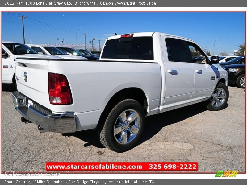 Bright White / Canyon Brown/Light Frost Beige 2013 Ram 1500 Lone Star Crew Cab