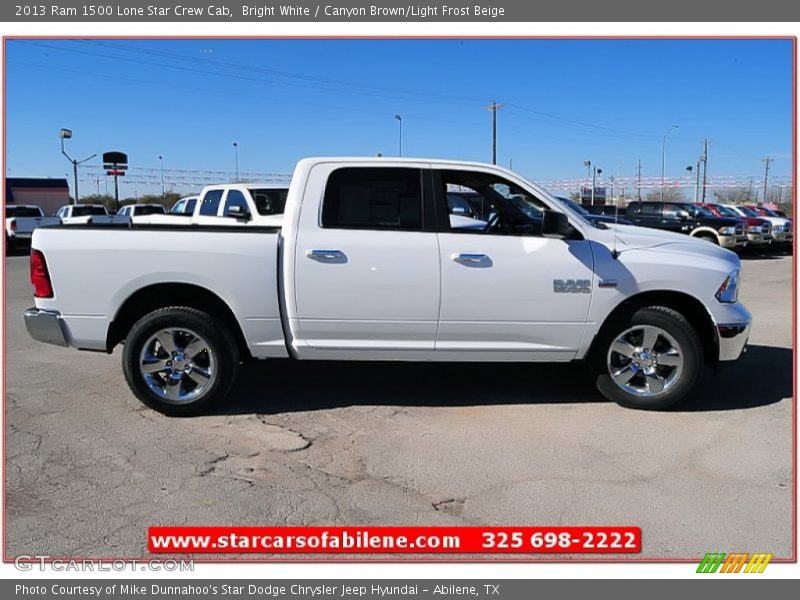 Bright White / Canyon Brown/Light Frost Beige 2013 Ram 1500 Lone Star Crew Cab