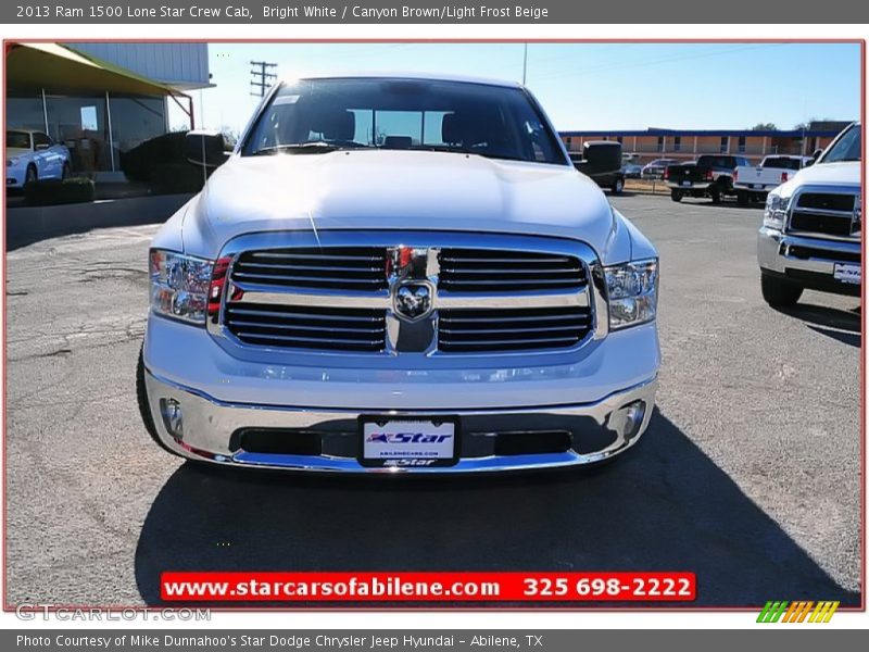 Bright White / Canyon Brown/Light Frost Beige 2013 Ram 1500 Lone Star Crew Cab