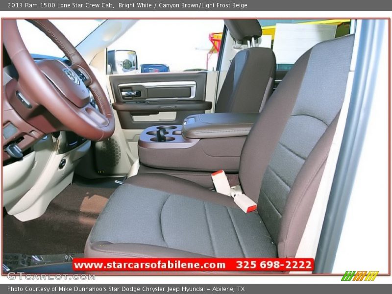 Bright White / Canyon Brown/Light Frost Beige 2013 Ram 1500 Lone Star Crew Cab