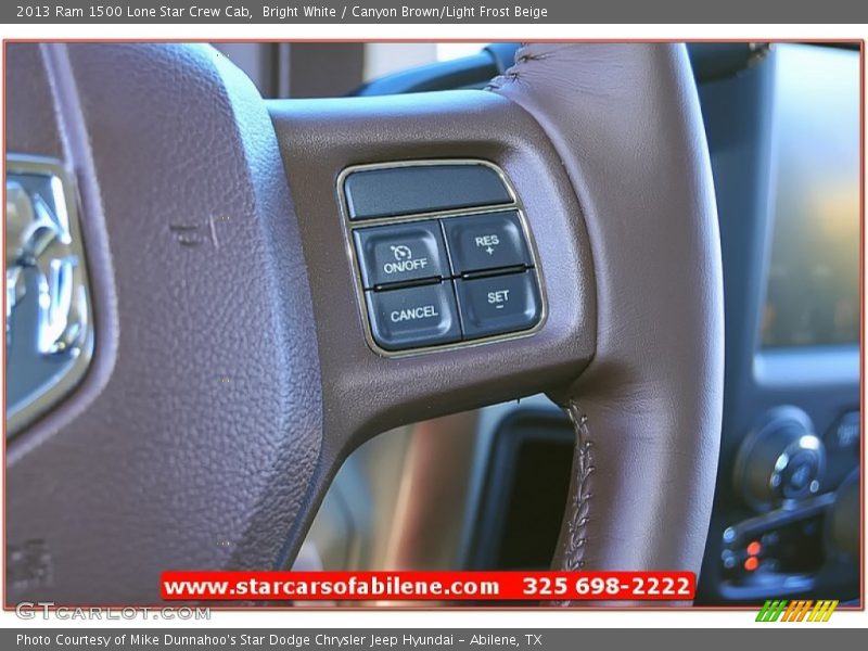 Bright White / Canyon Brown/Light Frost Beige 2013 Ram 1500 Lone Star Crew Cab