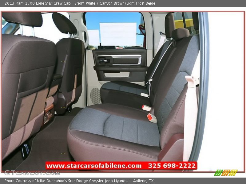 Bright White / Canyon Brown/Light Frost Beige 2013 Ram 1500 Lone Star Crew Cab