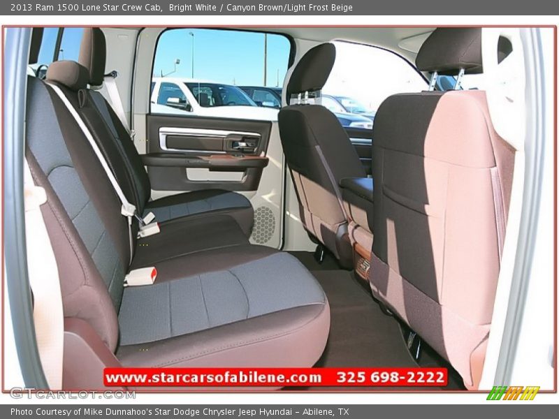 Bright White / Canyon Brown/Light Frost Beige 2013 Ram 1500 Lone Star Crew Cab