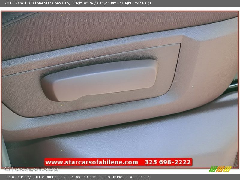 Bright White / Canyon Brown/Light Frost Beige 2013 Ram 1500 Lone Star Crew Cab