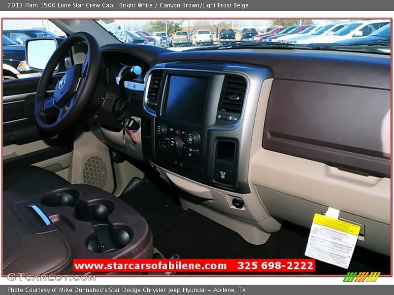 Bright White / Canyon Brown/Light Frost Beige 2013 Ram 1500 Lone Star Crew Cab