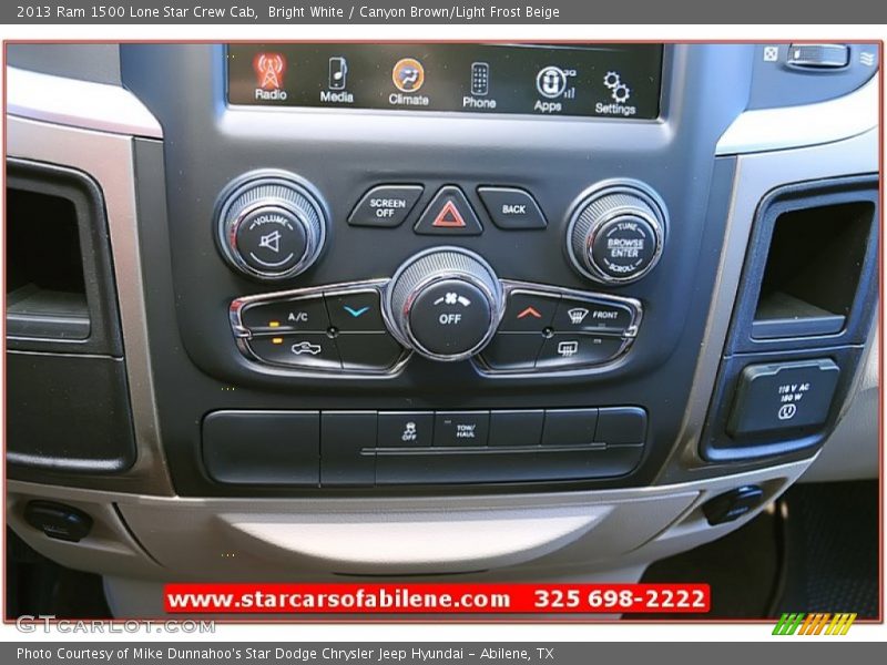 Bright White / Canyon Brown/Light Frost Beige 2013 Ram 1500 Lone Star Crew Cab