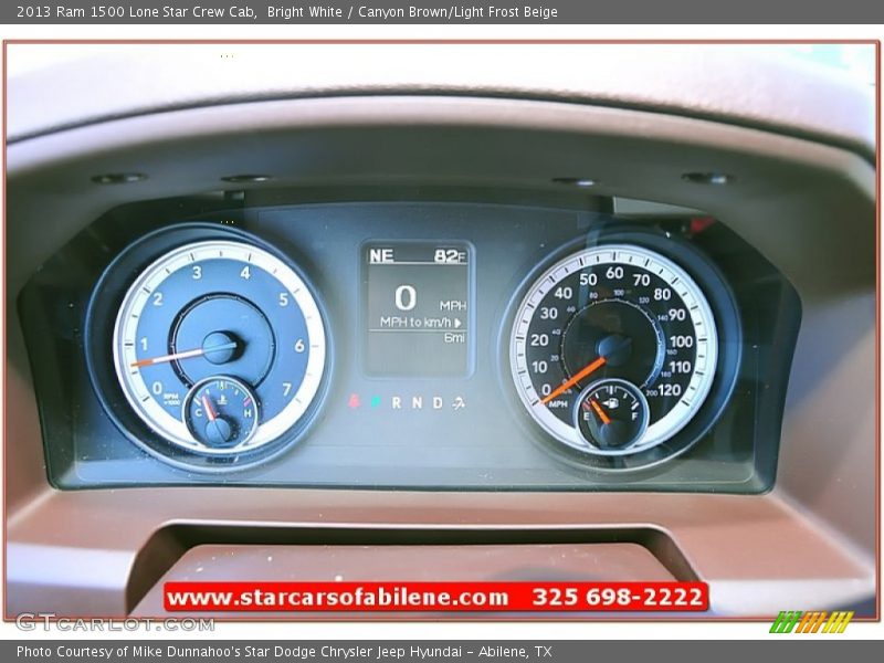 Bright White / Canyon Brown/Light Frost Beige 2013 Ram 1500 Lone Star Crew Cab