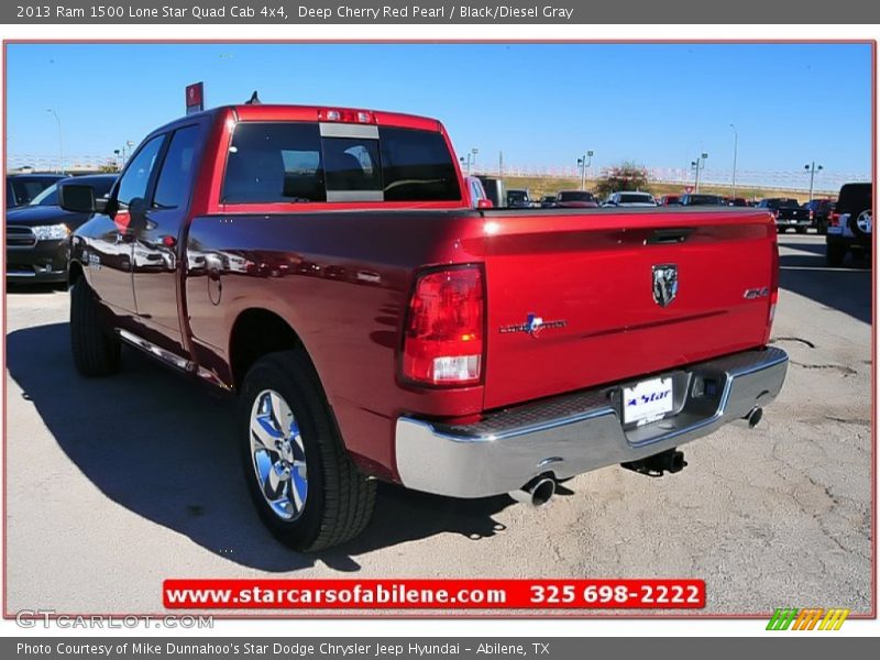 Deep Cherry Red Pearl / Black/Diesel Gray 2013 Ram 1500 Lone Star Quad Cab 4x4