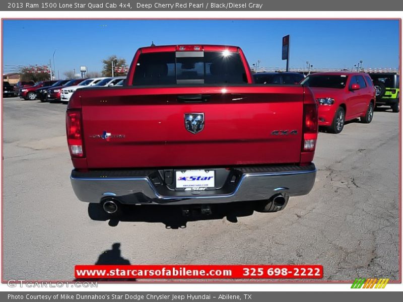 Deep Cherry Red Pearl / Black/Diesel Gray 2013 Ram 1500 Lone Star Quad Cab 4x4