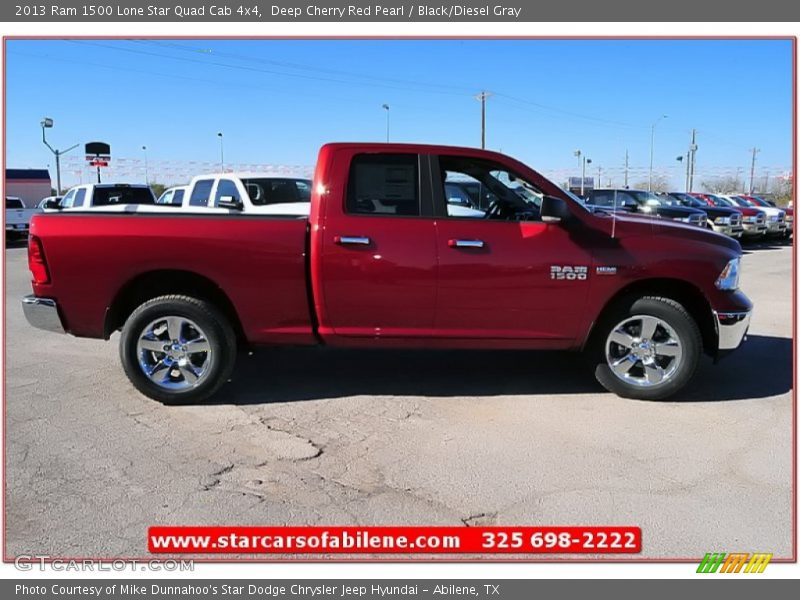 Deep Cherry Red Pearl / Black/Diesel Gray 2013 Ram 1500 Lone Star Quad Cab 4x4