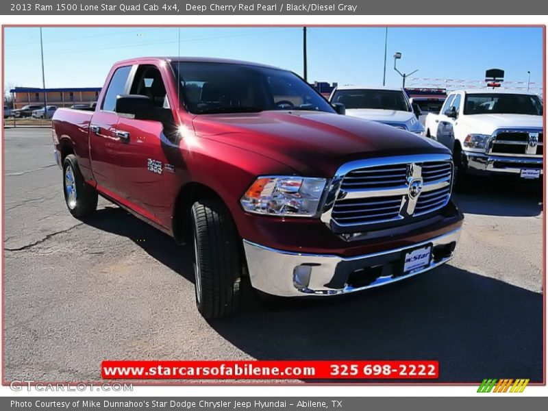 Deep Cherry Red Pearl / Black/Diesel Gray 2013 Ram 1500 Lone Star Quad Cab 4x4